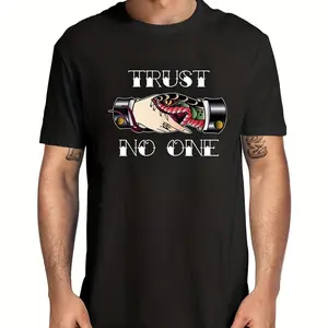 1pc "Trust No One" Retro Snake Hand Pattern Iron-On Transfer Sticker for T-shirts, Sweatshirts, Jeans, Bags, Clothing Accessories, Pillows - Creative Fashion Design Decoration Clothing Decal Craft Supplies