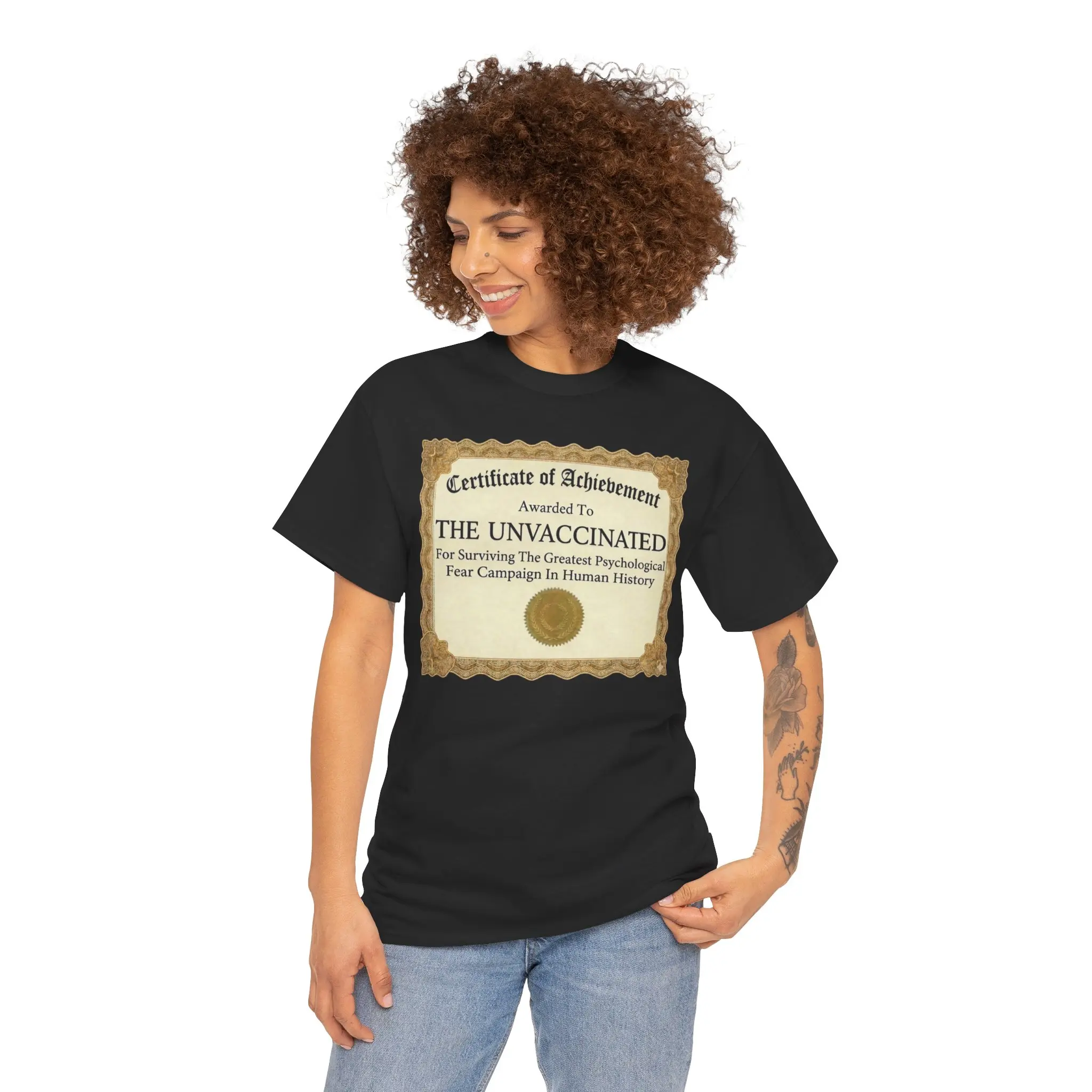 Certificate of Achievement The Unvaccinated T-Shirt | Satirical Political Tee