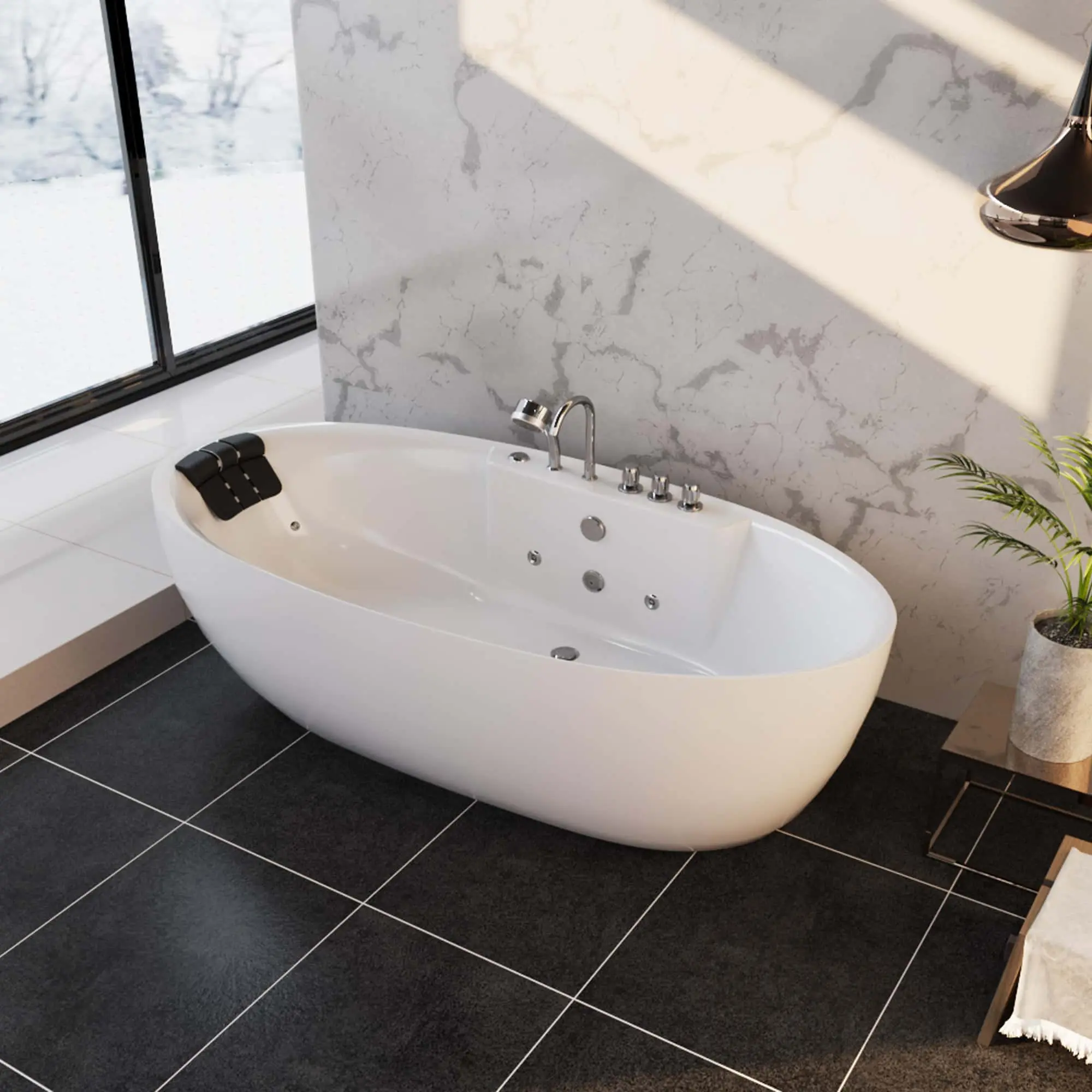 71" Acrylic Freestanding Whirlpool Bathtub with Center Drain 71" Acrylic Freestanding Whirlpool Bathtub with Center Drain