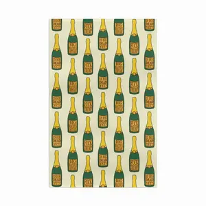 [Flash sale up to 50%] Slightly Subtle Champagne Bottle Pattern Microfiber Tea Towel | Sparkling Wine Kitchen Towel FDT is he dead yet R