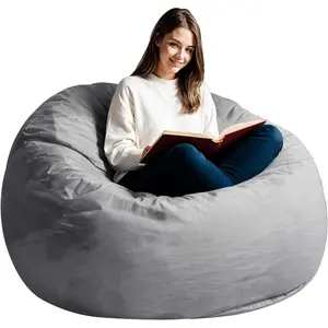 Bean Bag Chair for Adults, 4FT High-Rebound Memory  Bean Bag Sofa with Removable Cover,  Bean Bag Couch for Gaming, Reading, and Relaxation,