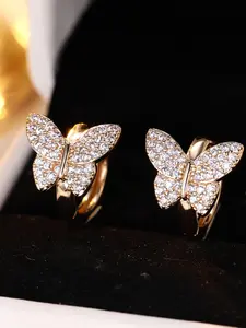 1 Pair Cute Butterfly Earrings Hoop Design Fashion Earrings for Women, Daily Wear Jewelry Gift for Girls, Jewelry Accessory, Jewellery
