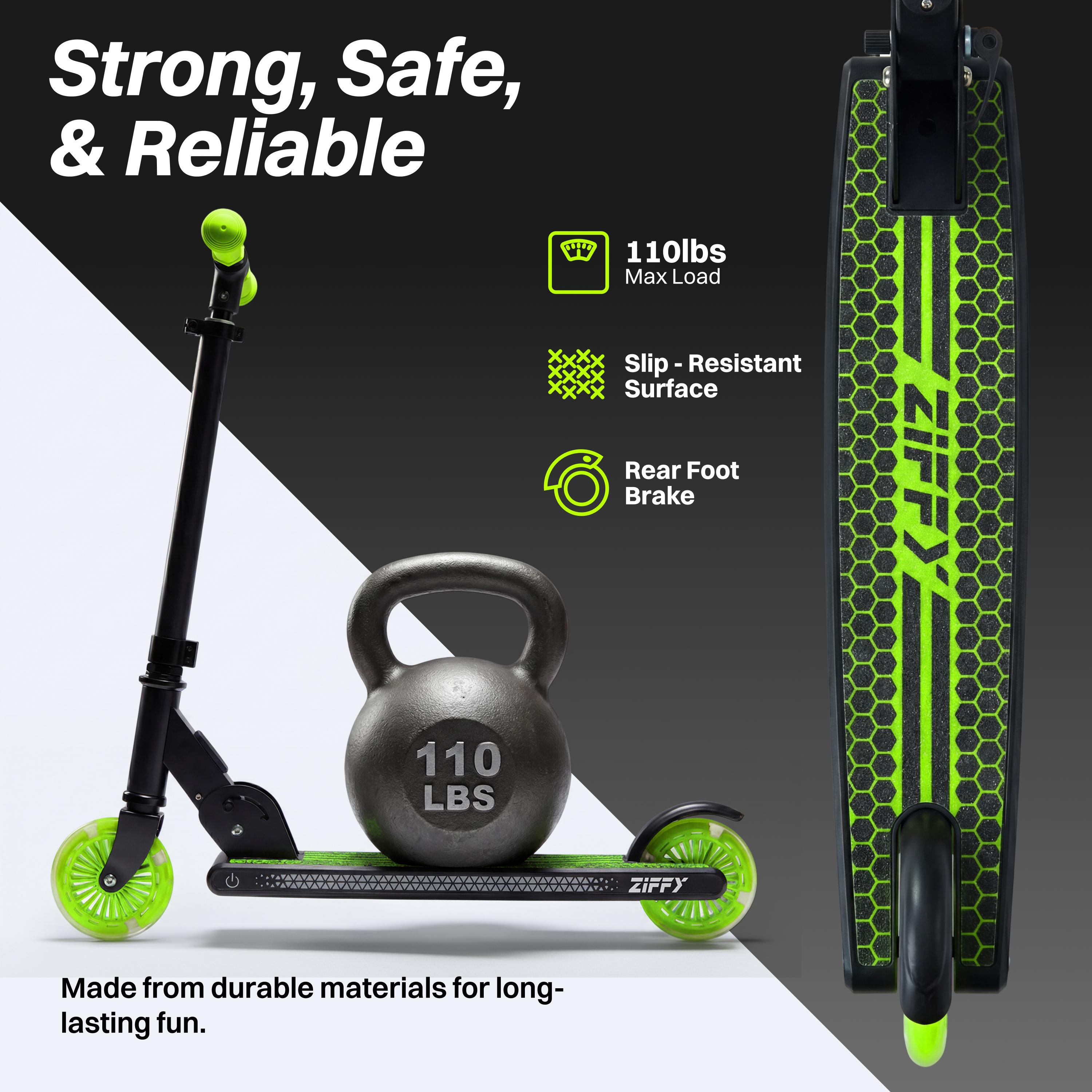 JOVA Light Up Scooter for Kids 3-12, 2 Wheel Foldable Kids Kick Scooter, 3 Adjustable Height, ABEC-7 Bearing with 4'' PU Wheels, Rear Foot Brake, Gift for Boys& Girls, Pink/green (Up to 110lb) JOVA Light Up Scooter for Kids 3-12, 2 Wheel Foldable Kids Kick Scooter, 3 Adjustable Height, ABEC-7 Bearing with 4'' PU Wheels, Rear Foot Brake, Gift for Boys& Girls, Pink/green (Up to 110lb)