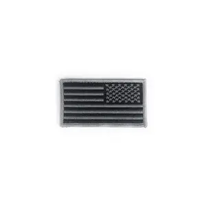 U.S. Flag Reverse Black/Silver AGSU Sew-On Color Patch.