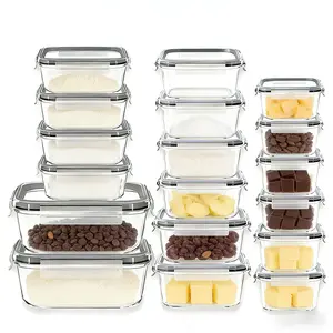 18 Pack Glass Food Storage Containers,Office Lunch Meal Prep with Airtight Lids,BPA Free Sturdy All Appliance Safe