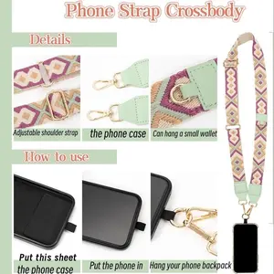 Crossbody Phone Lanyard with Wallet, Cross Body Phone String with Zipper Wallet Pouch Purses, Phone Charm phone strap Durable Smartphone