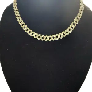 Cadena Mónaco diamantada en plata 925 con rodio