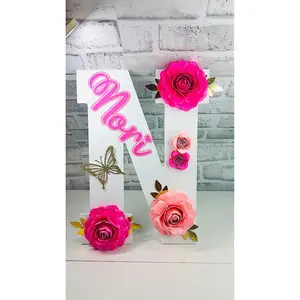 Wooden Customized Letter , Wood Flower Letter