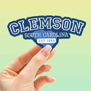 Clemson South Carolina Sticker - Blue Vintage SC Decal