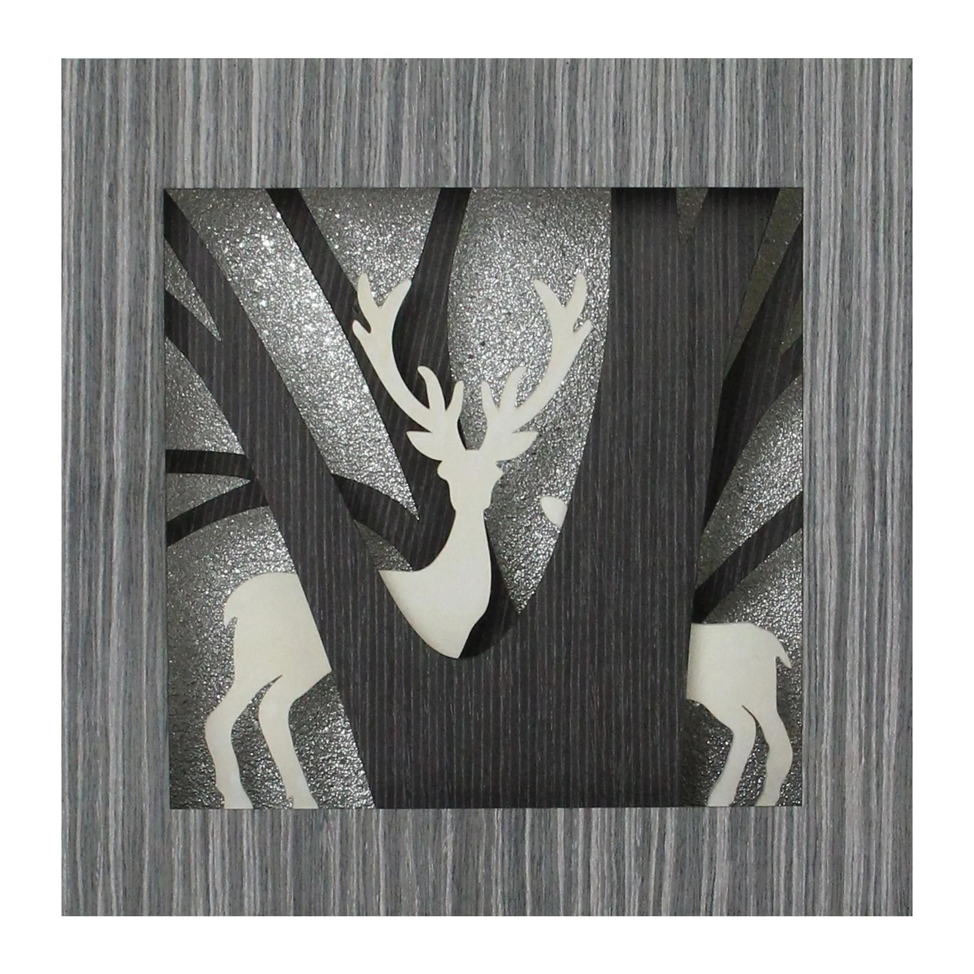 Northlight 12" Woodland Deer Silhouette Box Framed Table Decor