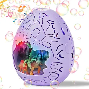Automatic Dinosaur Bubble Machine with Lights & Music for Toddlers