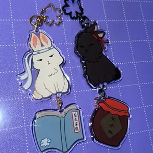 Cultivation Bunnies Acrylic Keychains | mxtx Acrylic Connection Charms, MDZS WWX LWJ, Demonic Danmei Bl Keychains, WangXian Charms