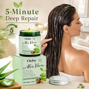 CleJoy Aloe Vera Hair Mask for Deep Repair and Hydration Professional Frizz Control Treatment for Dry Damaged Hair and Split Ends 100g