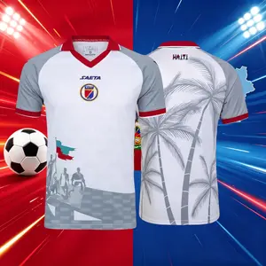 2026 Haiti Home And Away Blue White And Red Short Sleeve Soccer Jersey Fans Version Breathable