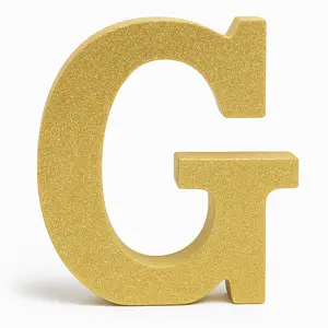 Glitter Gold Letter "G" Standing Block Sign - 4-Inch Decorative Party Accent