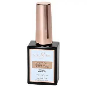 Cre8tion UVLED Gel Soft Tips Extend Gel Professional Adhesive Gel for Long Lasting Nail Extensions 0.5 Fl Oz 15ml