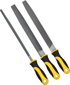 Metal File Set, 3-, 8-inch,Professional Carbon Steel File, Includes Flat/Half-Round/Round,Work for Metal,  and More