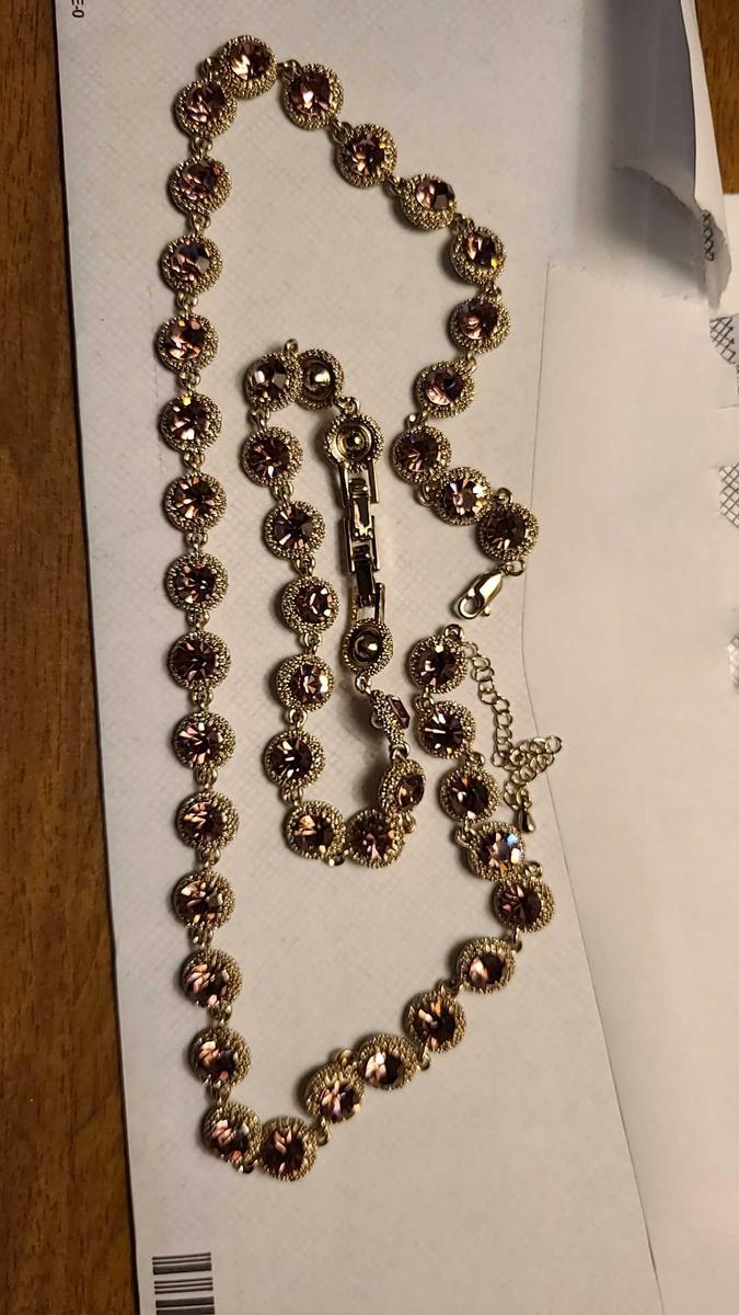 Item: Czech Crystal Necklace and Bracelet Set in Pink