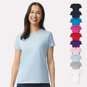 Gildan Ultra Cotton Women's T-Shirt, Multi Pack Crew Neck T-Shirts for Ladies, Women Bulk Soft Short Sleeve Undershirts - 12 Different Colors