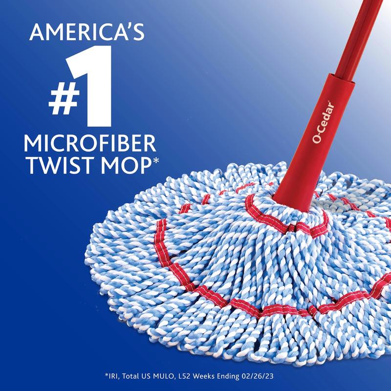 O-Cedar MicroTwist MAX Microfiber Mop, Removes 99% of Bacteria with Just Water