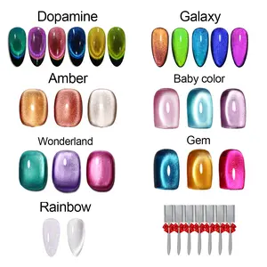 SOLWINK Nail Polish Gel for All Cat Eye Gel Magnet Glass Marble Color Shifting Magnetic Natural Nails Toes Tips Nail Remover Nail Files Nail Wipes