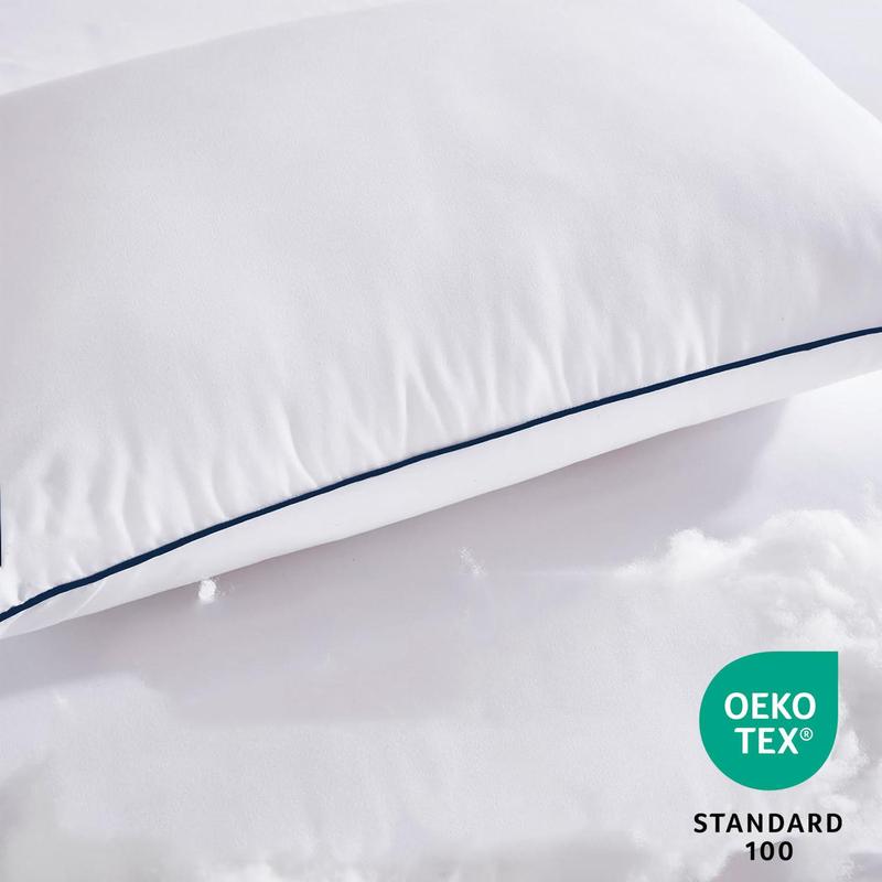 Aoceki Star-rated Hotel Quality White Pillows Set of 2 Lightweight Soft Quick Rebound Support for Head Neck Ideal for Back Stomach Side Sleepers OEKO-TEX Standard 100