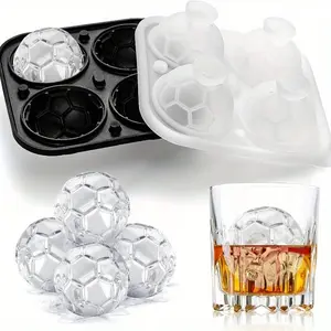 Fun Football Shape Ice Cube Mold, Summer Ice Tray, Cocktail Ice Cubes, Whiskey Party Drink Large Ball Ice Mould, Perfect Gift for Soccer Fans