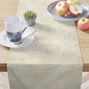 White Rose Table Runner Easter Spring Gift Idea Off White Center Table Cloth