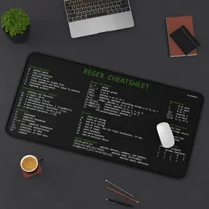 Regex Cheatsheet Desk Mat for Sys Admin, Developer, Programmer, IT AdminEnhance Gaming Large mat