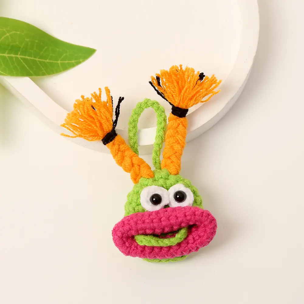 Green face deep pink mouth