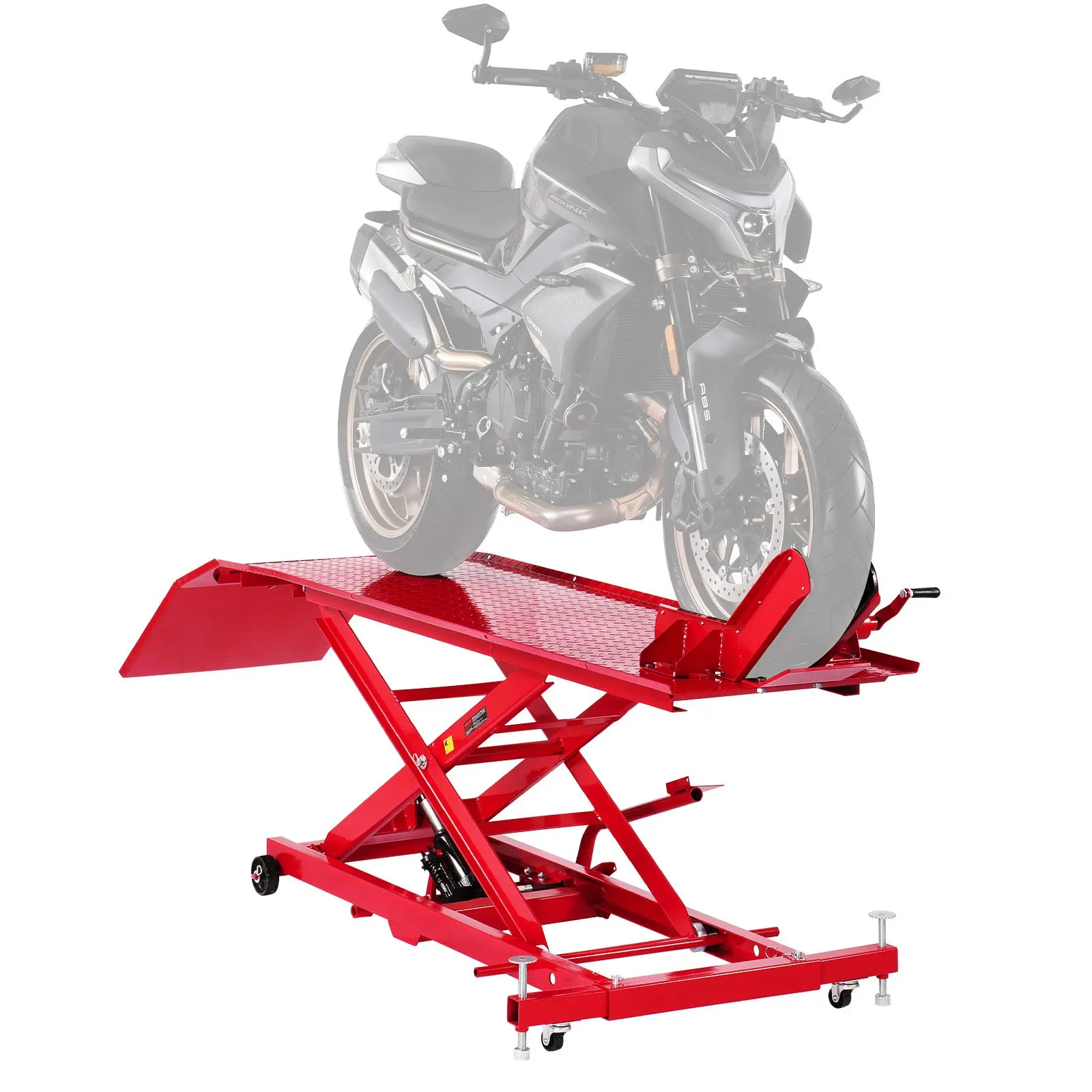 【DealsForYouDays】VEVOR Hydraulic Pump Motorcycle Lift Table, 1000 lbs Capacity, 360° Rotatable Jack Stand, 8.6-31 in Height Range, 109.6 * 40 * 40.1 Inch, 2000x550 mm, 2785x1015x1018 mm, Heavy Duty Repair Stand with Security Lock for ATVs, Dirt Bikes, Mot