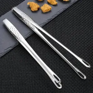 Stainless Steel Food Tongs, Long Handle Non-Slip BBQ Tongs, Steak Tongs for Kitchen Cooking, Durable & Heat Resistant