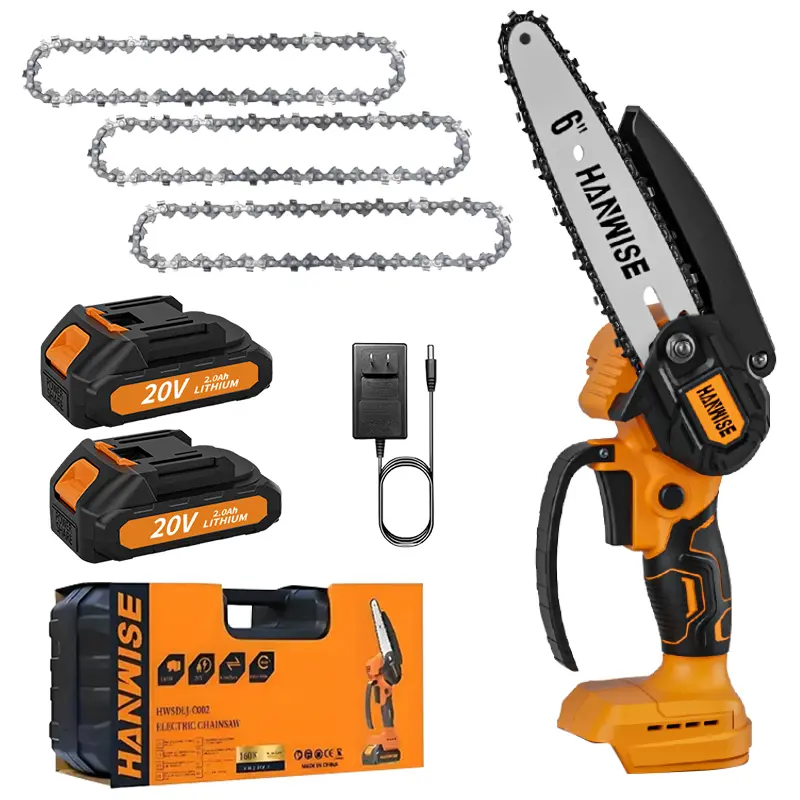 6-Inch Cordless Mini Chainsaw, Lightweight Portable Handheld Electric Tree Cutter, Rechargeable Lithium Battery & Chain Included, Home Work Tools & Gadgets for Branch Pruning, Gifts for Men