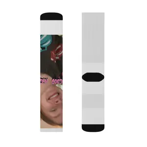 Retro Gamer Face sublimation Socks | Video Game Character Pixel Art