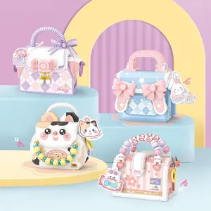 1Count Lizhi LOZ Mini Bag Block Cute Fun Bag Love Princess Micro Particle Assembly Toy Creative DIY Model Desktop Decoration Gift Girl Cat Bag 360PCS Candy Bag 340PCS Rabbit Bag 330PCS Taro Craftsman Bag 350PCS Building Block Sets
