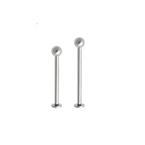 Surgical Steel Extra Long Dimpled Cheek Labret 16 & 14 Gauge