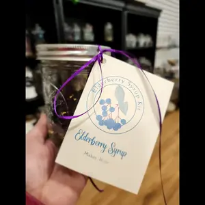 Elderberry Syrup Kit - Makes 16oz Immune Boosting Remedy with Elderberries Cinnamon Ginger Cloves & Raw Honey Simple Natural Effective DIY Home Remedy