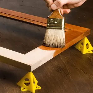 4 Triangle Paint Spraying Standoffs, Woodworking Paint Rack Pyramid Shape Stands, Painting Accessories & Tools