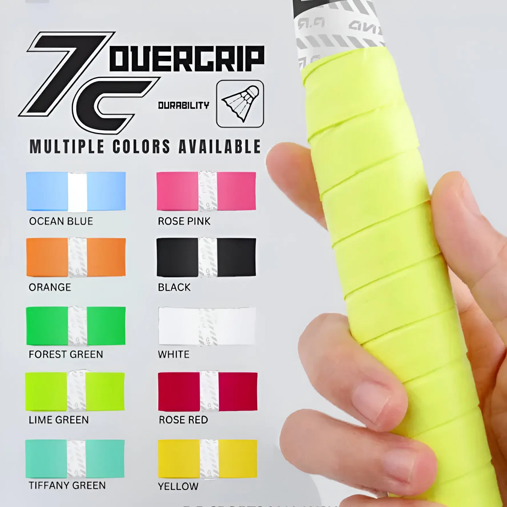Purui 7C Overgrip for Badminton Tennis Pickleball (Pack of 5)