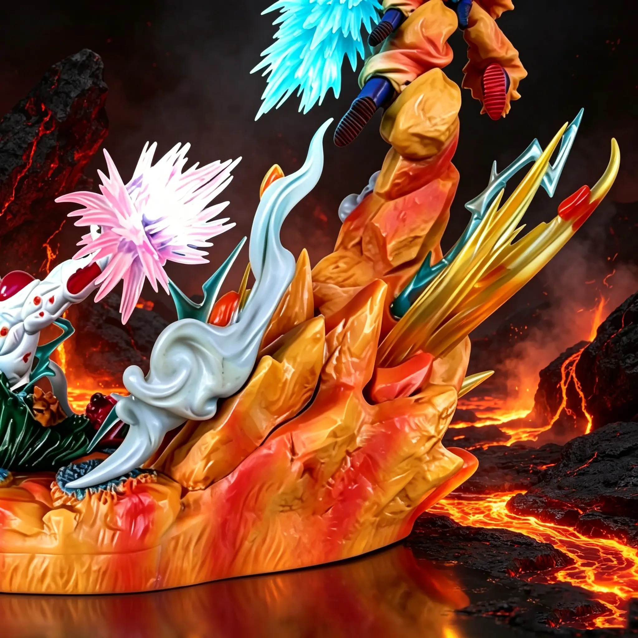 DBZ High-end Animation wonderful battle scenes can be done by hands-collection-level ornaments, rock bases, home