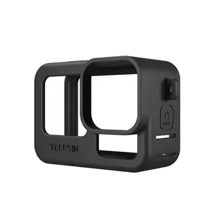 TELESIN Silicone Protective Case for GoPro Hero 13 Black, Soft Rubber Frame Cover with Screen Protector & Anti-Lost Lanyard, Action Camera Accessories Kit