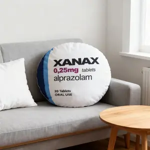 Xanax Pillow Dual-Sided Print Filled with PP Cotton Large Size 45x45cm Soft Adult Cushion Sofa Decor Bed Rest Soft Padded Cushion