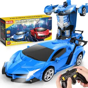 Transform Remote Control Car Toy for Kids 4 5 6 7 8, Remote Control Car for Boys 4-7, Transform Cars for Boys 4-6, Toy Car 5 Year Old Boy, Toys for 3 4 5 6 7 8 9 10 11 12 Years Old Boy, Blue Interactive Puppy