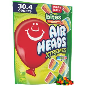 Airheads Xtremes Bites Rainbow Berry Party Pack 30.4 OZ Stand Up Bag Peanut & Tree Nut Free Tangy Sweet Chewy Candy