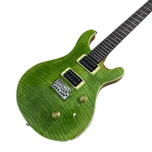 Solid PRS guitar Lizard Green body flame maple top HH pickup 6-String