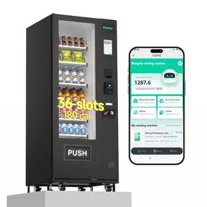 PACAU Commercial Vending Machine for Sale, Refrigerated Vending Machine Snacks and Drinks Combo with Credit Card & NFC Payment, Vending Machine for Home or Office