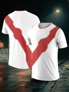 Men's Summer Sports Short Sleeve Shirt, Peruvian Memorial Print T-Shirt, Quick-Dry Sweat-Wicking Fabric, Skin-Friendly, Outdoor & Daily Wear