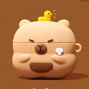 Capybara Protective Case for AirPods 1/2 & Pro – Wireless Earbud Cover, Earphone Shell (Headphones Not Included), Fun Design for Summer Daily Use