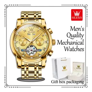 OLEVS Men's Mechanical Watch, Luminous Waterproof Business Wristwatch, Premium Quality Gift for Men 6607