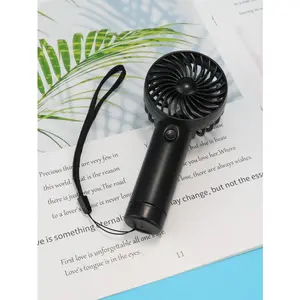 1pc Rechargeable 500mAh Lithium Battery Operated 3-Speed Adjustable Mini Handheld Fan With USB Charging Cable & Lanyard
